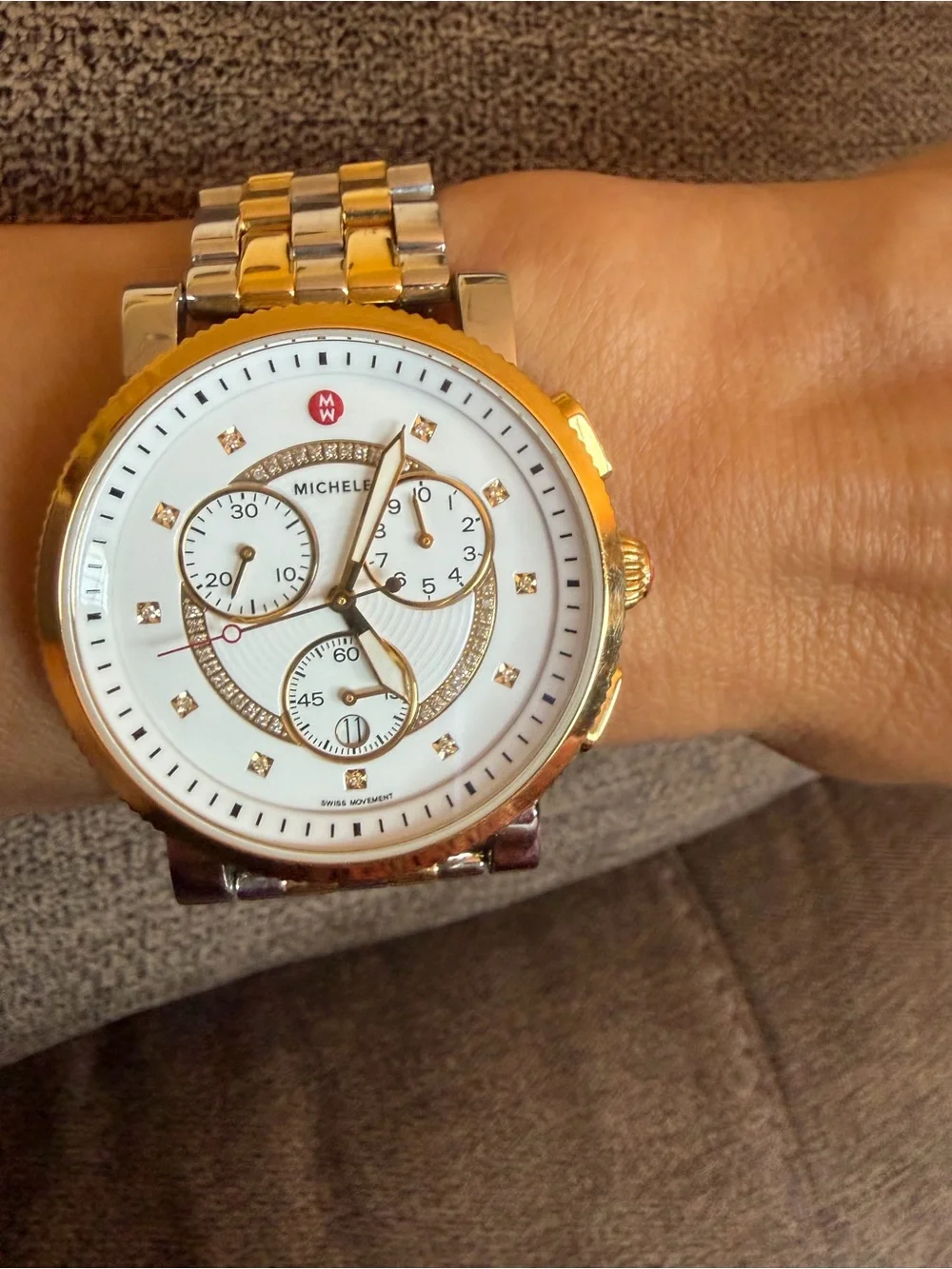 MICHELE Sport Two-Tone Diamond Chronograph Swiss Watch